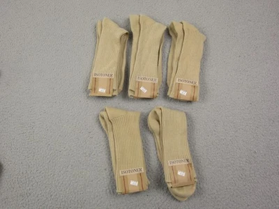 Lote de 5 Calcetines Isotoner Para Hombre Talla 10-13 Beige Ligeramente Imperfectos Hechos en EE. UU. Foto 1 de 4