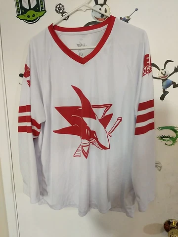Medium San Francisco 49ers San Jose Sharks Mashup Jersey SGA 11/19/22 red white Cover