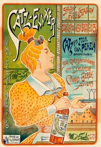 Catz-Elixer Exposition International Brussels by F D Xhardez A1 Canvas Print - Bild 1 von 1