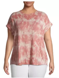 Como Blu Women’s Plus Size Super Soft Tie Dye Short Sleeve Sweatshirt Top  2X - Picture 1 of 8
