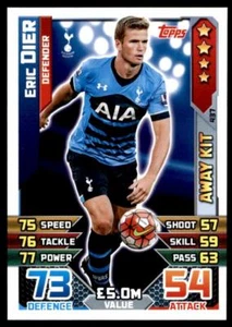 Match Attax 2015-2016 Eric Dier Tottenham Hotspur Away Kit No. 437 - Picture 1 of 2