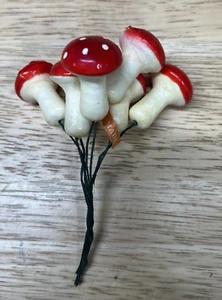 VINTAGE 7CT ROT GEPUNKTETE PILZE MADE IN JAPAN 60er 70er Jahre - Bild 1 von 10