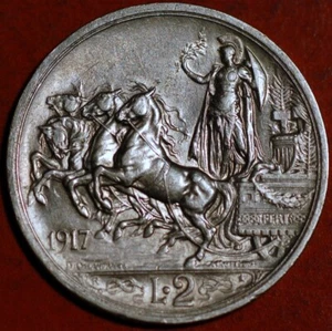2 Lire 1917 Vittorio Emanuele III Italien Silber KM# 55 - Bild 1 von 2