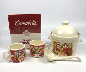 X6 VTG Campbell's Soup Tureen w Lid & Laddle 2 Cups Soup Recipe Binder Autumn - Picture 1 of 21