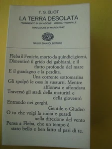 ELIOT-LA TERRA DESOLATA-FRAMMENTO DI UN AGONE-MARCIA TRIONFALE-EINAUDI 1965 - Imagen 1 de 1
