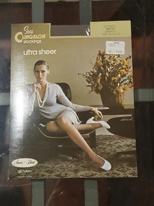 Sears Cling-Alon Ultra Sheer Stockings Smoke Classic Size B B46 - Picture 1 of 2