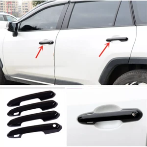 For 2020-2024 Toyota Highlander Bright Black Car Door Handles Cover Molding Trim - Picture 1 of 8