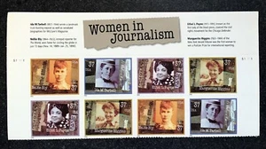 2002USA #3665-3668 37c Women in Journalism - Header Plate Block of 8 - Picture 1 of 1