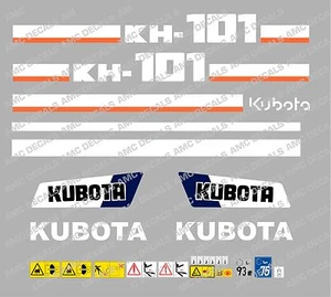 Kubota KH101 Mini Bagger Komplette Aufkleber Satz mit Sicherheit Warnzeichen - Bild 1 von 1