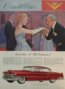 Anuncio estampado de automóvil Cadillac 1955 vintage Coche rojo. Post WWll - Imagen 1 de 1