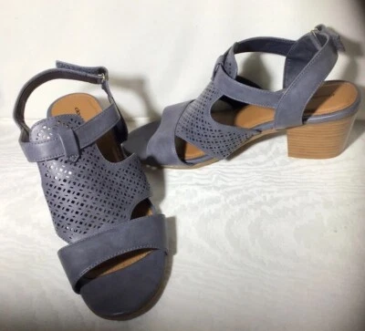 New! Cloudwalkers By Avenue ARIA Blue Block Heeled Sandals Size 9 W - Image 1 of 4