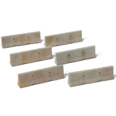 Walthers 949-4175 Jersey Barriers (24) Molded in Concrete Gray Plastic HO Scale - Image 1 of 2