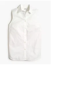 J.Crew $70 Sleeveless cotton poplin shirt in signature fit Size M BT982 - Picture 1 of 6