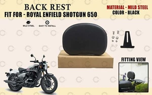 Royal Enfield Black "Passenger Backrest Fir For Shotgun 650" - Foto 1 di 8