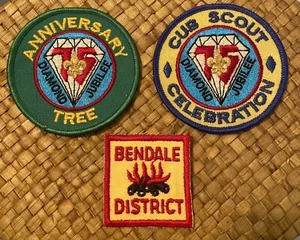 Lot Of 3 Vintage Boy /Cub Scout Patches! 75th Diamond Jubilee. Great Condition! - Picture 1 of 4