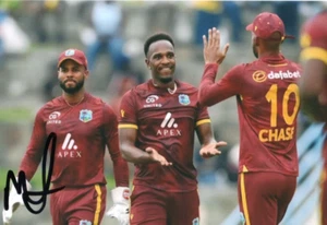 WEST INDIES CRICKET: MATTHEW FORDE SIGNED 6x4 ODI ACTION PHOTO+COA - Picture 1 of 1