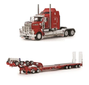 1:50 Scale Kenworth T909 / Drake 4×8 Swingwing Trailer and Dolly – Russo Red - Picture 1 of 1