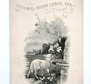 1884 Masonic Program Cover Page Crystal Wave Lodge 638 Brooklyn NY Freemason - Picture 1 of 3