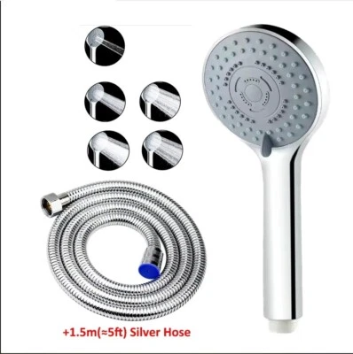 GENERIC NUEVO Cabezal de ducha de alta presión para baño 5 modos GRANDE cabezal de auricular cromado ahorro de agua