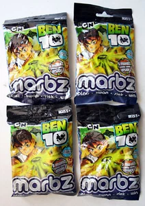 4X BEN 10 MARBZ CANICAS Y TARJETAS PARA GHOST FREAK OUT CORINTHIAN 2009 ¡NUEVO SELLADO! - Imagen 1 de 5