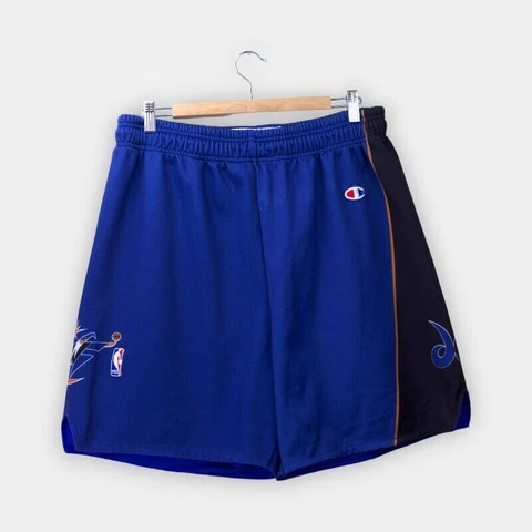 Vintage 90s Washington Wizards Champion NBA Basketball Shorts XL - XXL Blue USA Cover