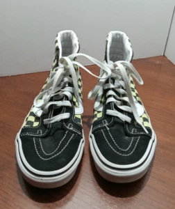 VANS BMX Old Skool Sk8-Hi Black Yellow Checker Suede Hi-Top Sneakers Men's 8.5 - Picture 1 of 10