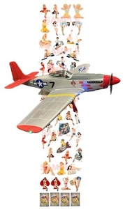 # 2 Nose Art Pin Ups Decals model airplane pin up girls tiny  - Picture 1 of 6