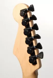 Hipshot BLACK 6-InLine Grip-Lock Non-Staggered Open-Gear Guitar Tuners w/UMP Kit - Picture 1 of 1