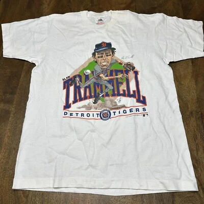 Vintage 80s Detroit Tigers Alen Trammell Caricature T Shirt  AN44981 - Image 1 of 2
