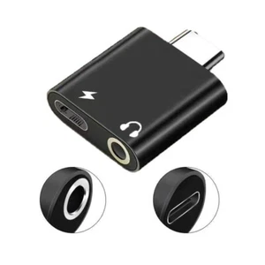 2 in 1 USB Type C Adapter Port to 3.5MM Aux Audio Jack Earphone Headphone Cable - Picture 1 of 14