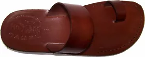 Holy Land Market Unisex Biblical Leather Flip Flops (Jesus - Yashua) - Finger - Picture 1 of 5
