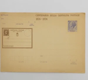 centenario della cartolina postale 1874-1974 Storia postale - Picture 1 of 2