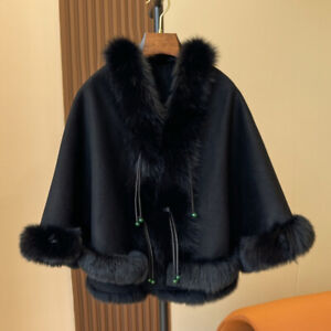 New Wool Fox Fur Shawl Women's Retro Chinese Style Qipao Wedding Tassel Fur Cape