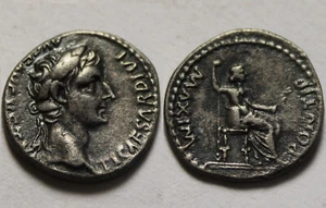 Rare Genuine Ancient Roman silver coin denarius Tiberius, Livia 14-37 A.D. Lyons - Picture 1 of 4