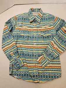 Cowgirl Hardware Western Rodeo Shirt Medium 7/8 Multicolored Pearl Snap Girls - Picture 1 of 5