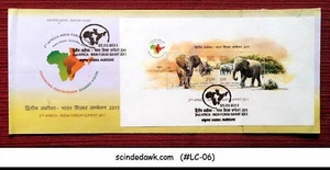 INDIA - 2011 2nd AFRICA INDIA FORUM SUMMIT / ELEPHANTS - MIN SHEET FDC - Picture 1 of 1