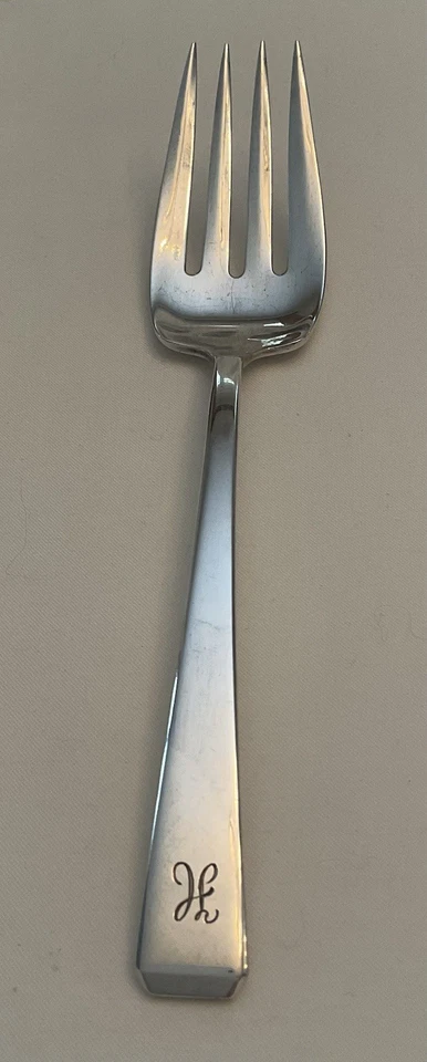 Sterling Towle CRAFTSMAN Medium Cold Meat Fork 8" 61 grams Monogram H - Image 1 of 4