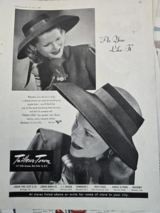 1946 Damen Tailleur-Town Tish U Tex Hüte wie es Ihnen gefällt Vintage Mode Werbung - Bild 1 von 1