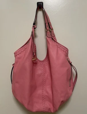 Lodis Bolso de Mano Boho de Cuero Rosa Encaje Cartera Bolso de Hombro Estilo Hobo Grande Foto 1 de 4