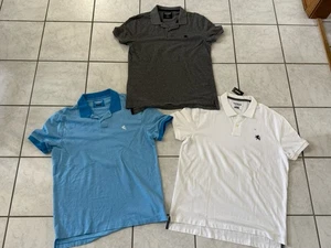 Bundle of 3 Express Polo Shirts Grey Blue White - Picture 1 of 6