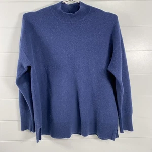 LL Bean Sweater Womens 1X Plus Blue 100% Cashmere Pullover Solid Soft Classic - Picture 1 of 12