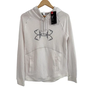 Sudadera con capucha Under Armour para mujer UA HeatGear Ocean Shoreline Terry blanca pequeña - nueva con etiquetas - Imagen 1 de 6