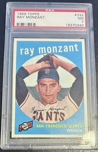 1959 Topps Ray Monzant #332 San Francisco Giants Vintage Classificato PSA 7 - Foto 1 di 2