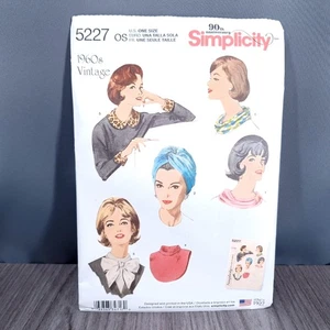 Motivo cucito anni 60 vintage sciarpa colletto polsini turbante Dickey NON TAGLIATO semplicità 5227 - Foto 1 di 3