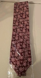 NEW! Paul Fredrick 100% Silk Tie Burgundy Red Long Length 58" - Picture 1 of 6