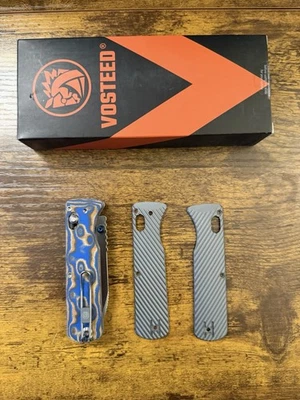 Hoja de punto de caída satinado de acero Vosteed Vombat M390 - 2 variaciones de escala (A4104) Foto 1 de 4