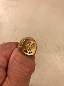 Vintage 10K Gold FOE Bruderorden Adler Ring 10 kt getestet Größe 10,5 oder 11 - Bild 1 von 8