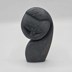 "Escultura de piedra Shona firmada 1990 por Chizano Zimbabwe arte africano 7,5"" abstracta" - Imagen 1 de 9