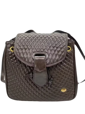 BALLY Quilted Leather Backpack Brown USED Y0202-13 - Image 1 of 4