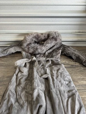 Vintage suede coat jacket A&F Originals New York full length women's - Image 1 of 4